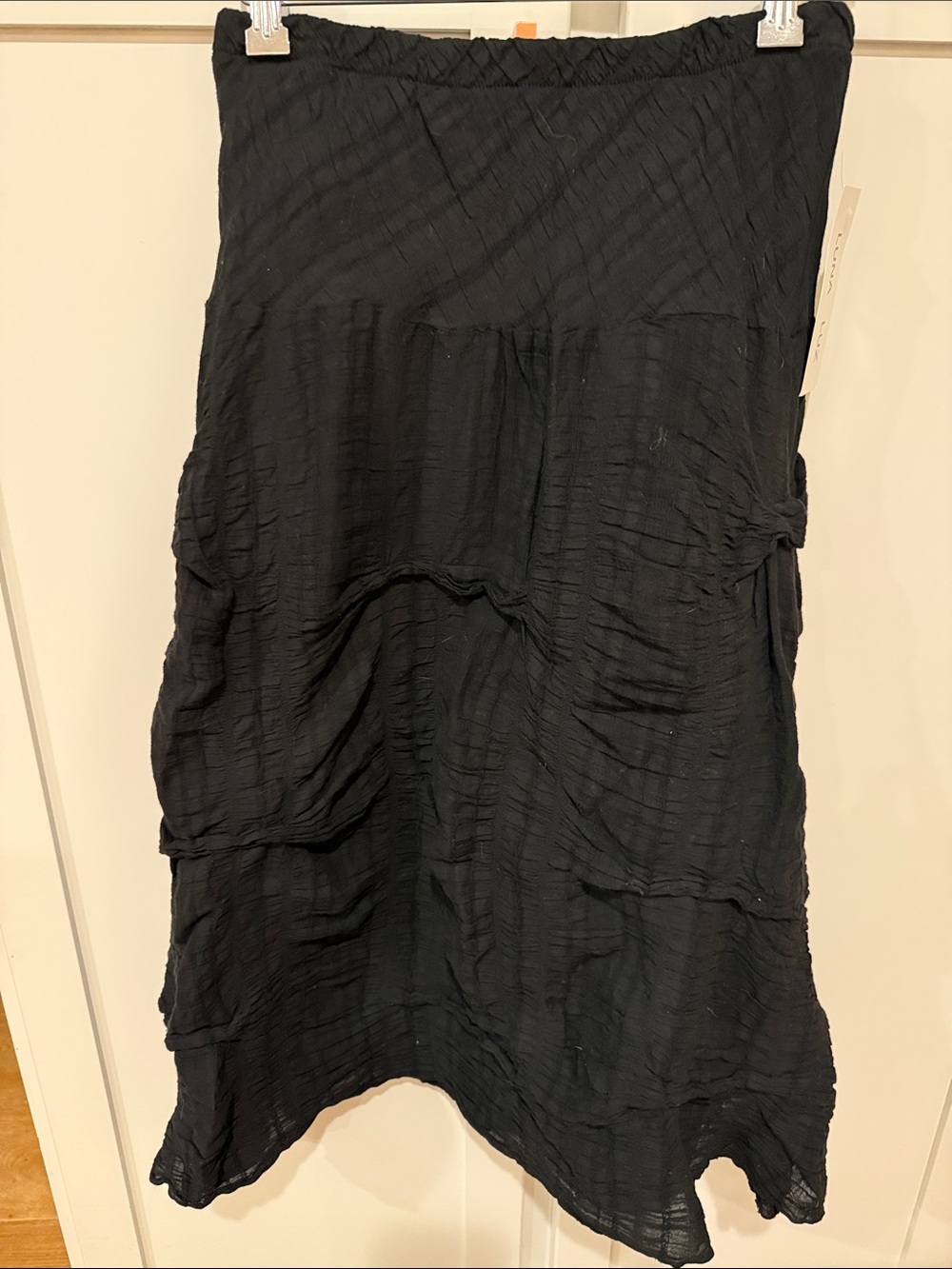 NWT Black Midi Skirt - Lightweight Textured A-Line